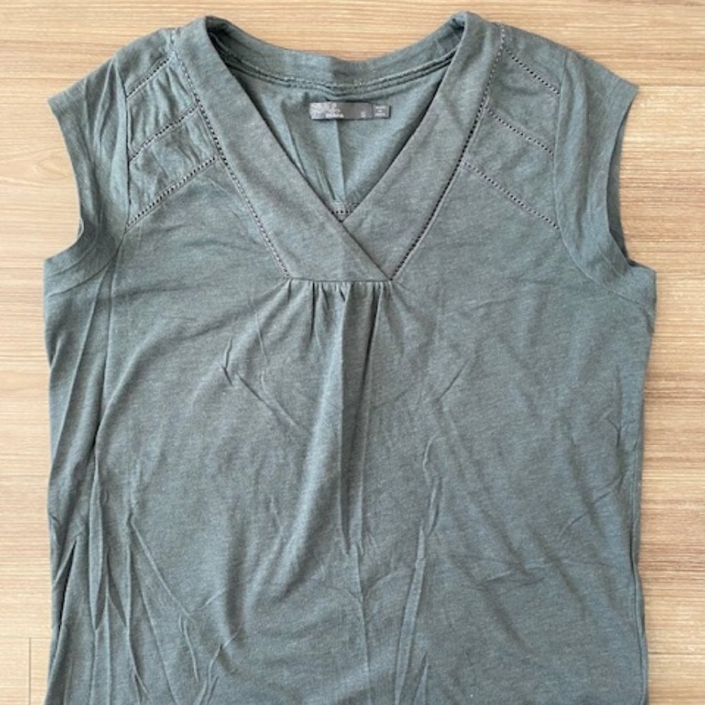 PRANA WOMENS CAP SLEEVE DECORATIVE TANK TOP